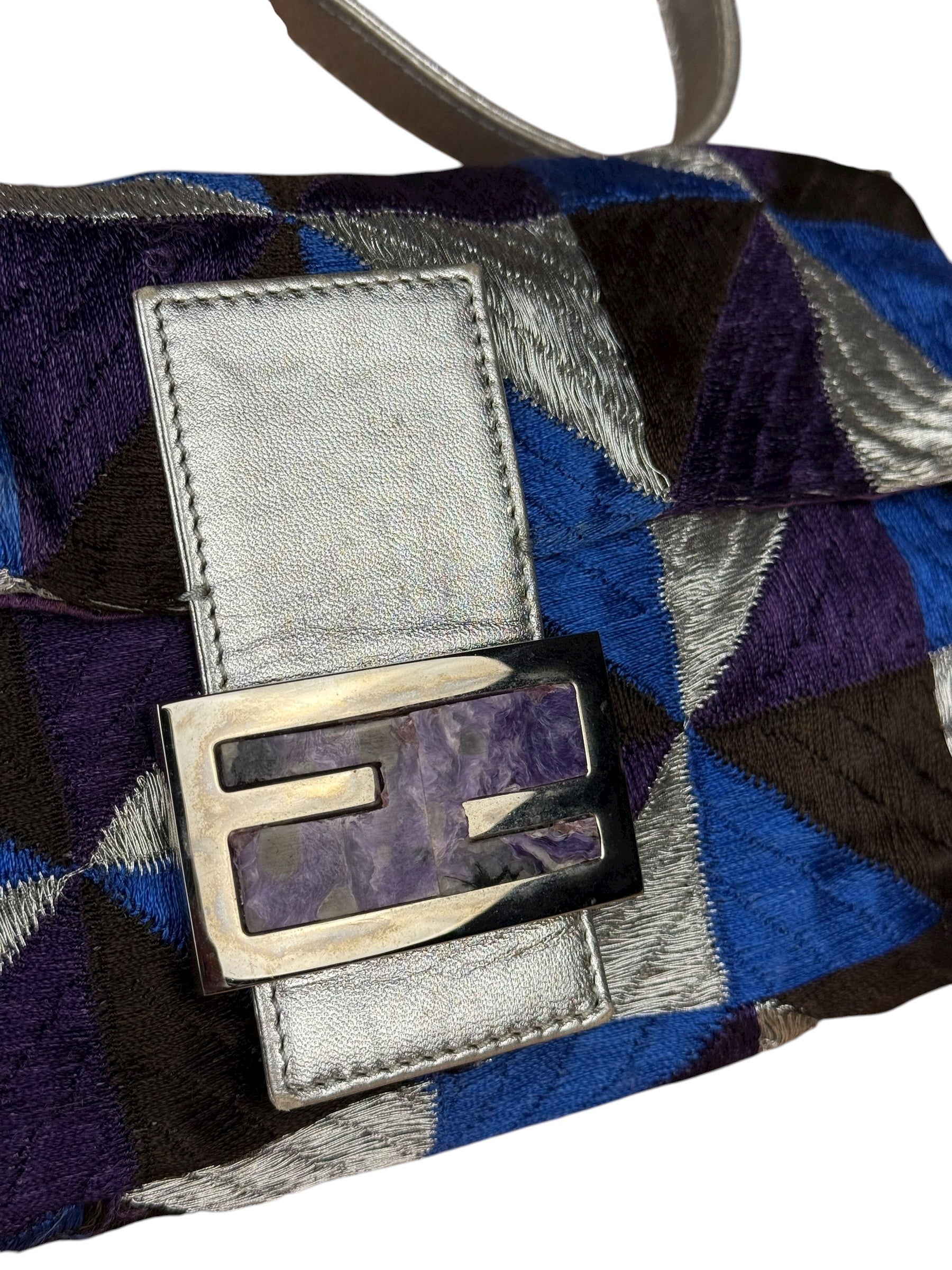 Fendi Vintage Embroidered Patchwork Baguette