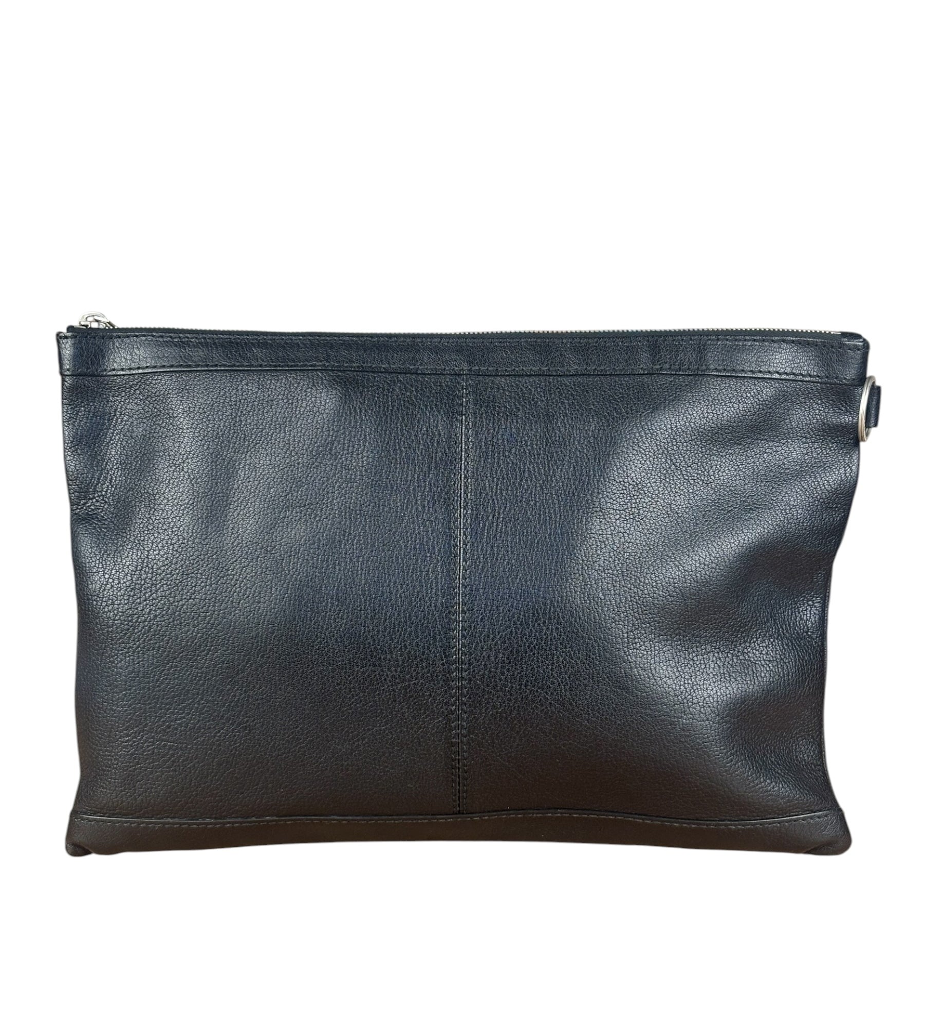Balenciaga Black Leather Moto City Clutch Pouch