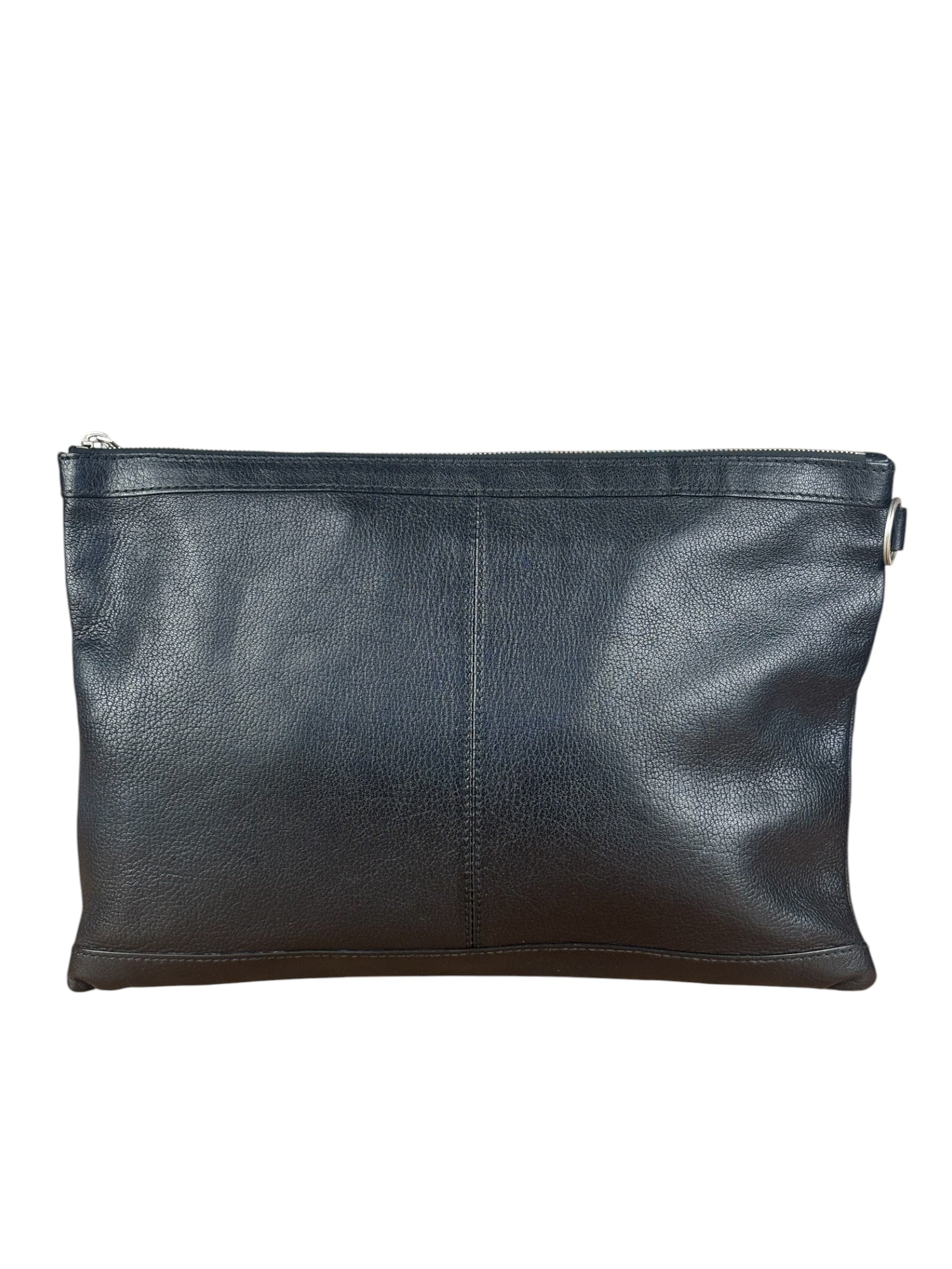 Balenciaga Black Leather Moto City Clutch Pouch