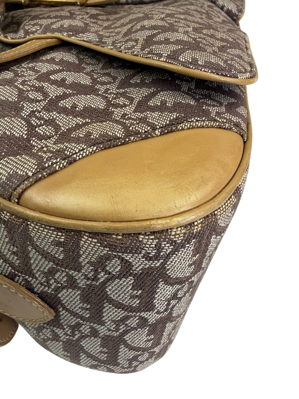 Christian Dior Beige/Brown Trotter Double Saddle Bowler Bag