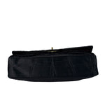 Chanel Black Matelasse Silk Double Flap Bag 2006