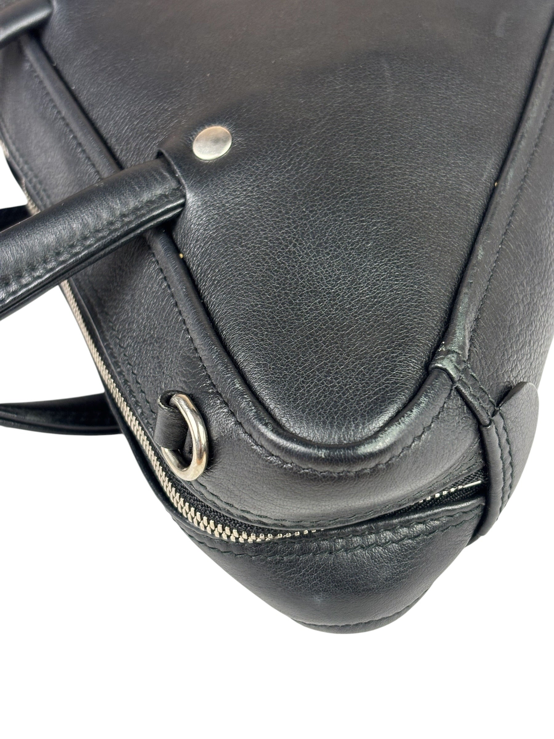 Balenciaga Black Leather Triangle Two-Way Bag