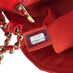 Chanel Red Chevron Leather Flap Bag 2019