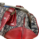 Christian Dior 2005 Doctor Bag Navy/Red Leather Trim