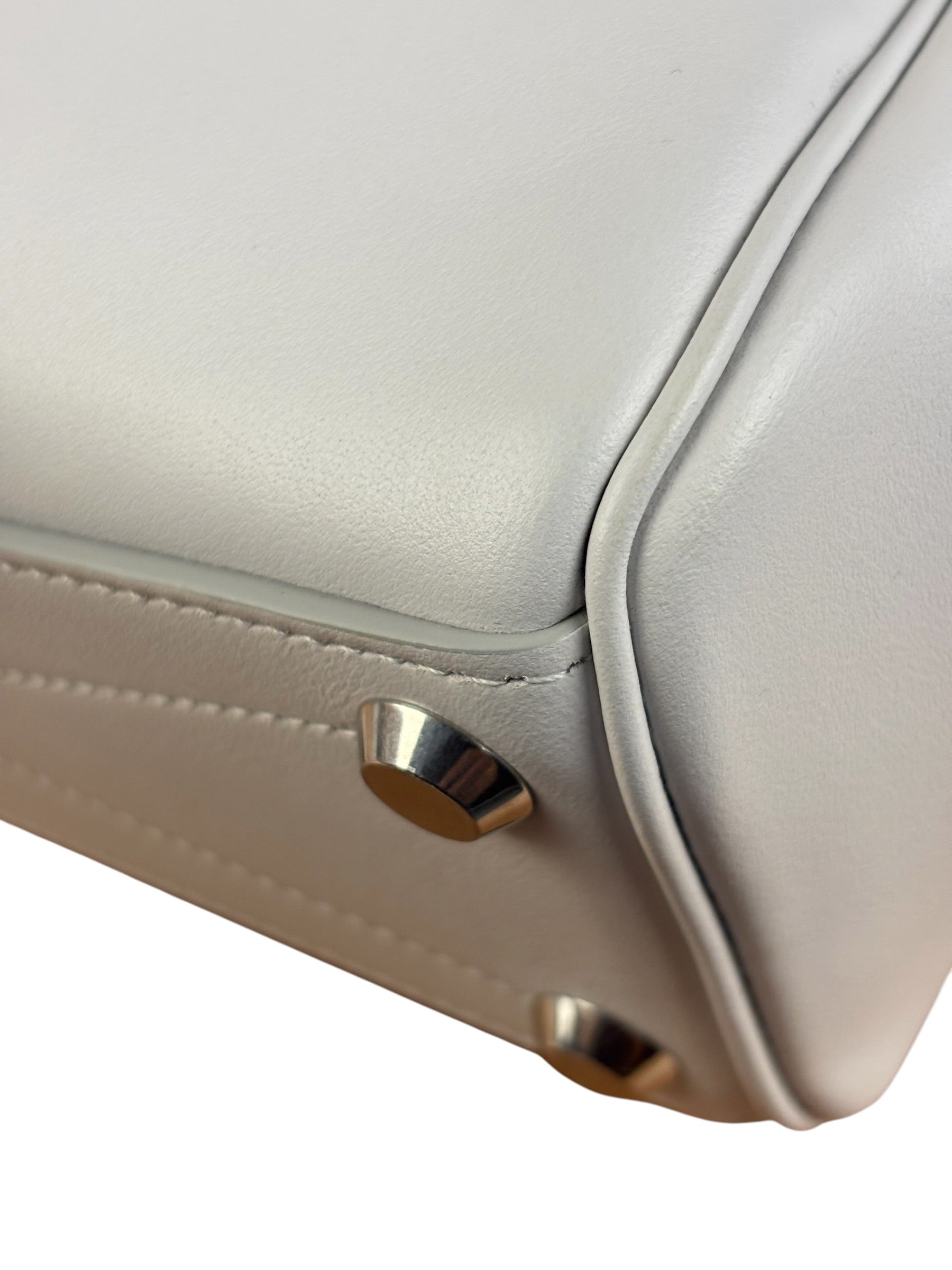 Balenciaga White Leather Bel Air Carry All Handbag