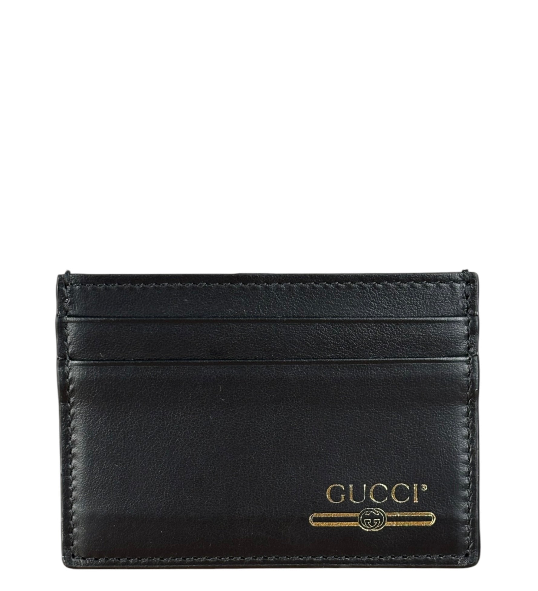Gucci Vintage Black Leather Card Holder