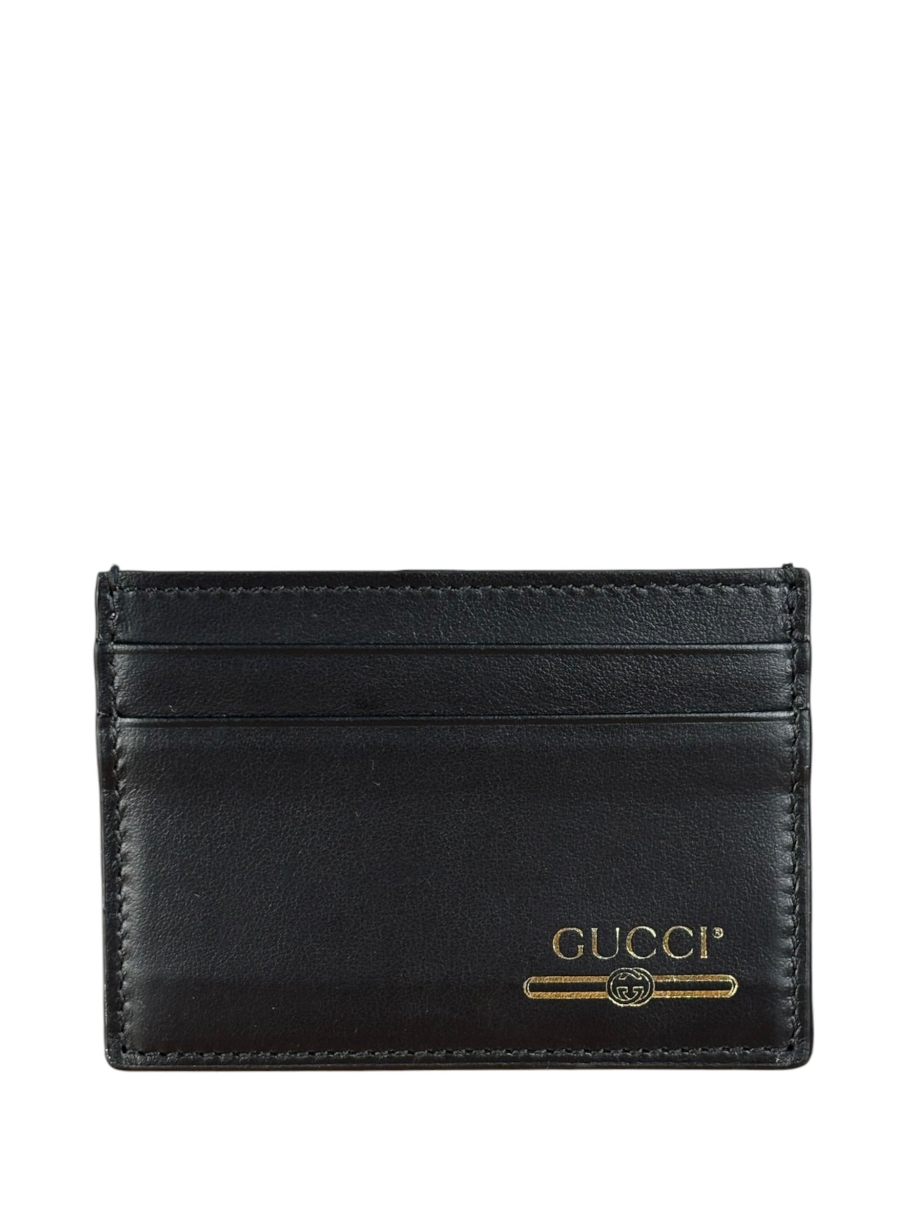 Gucci Vintage Black Leather Card Holder