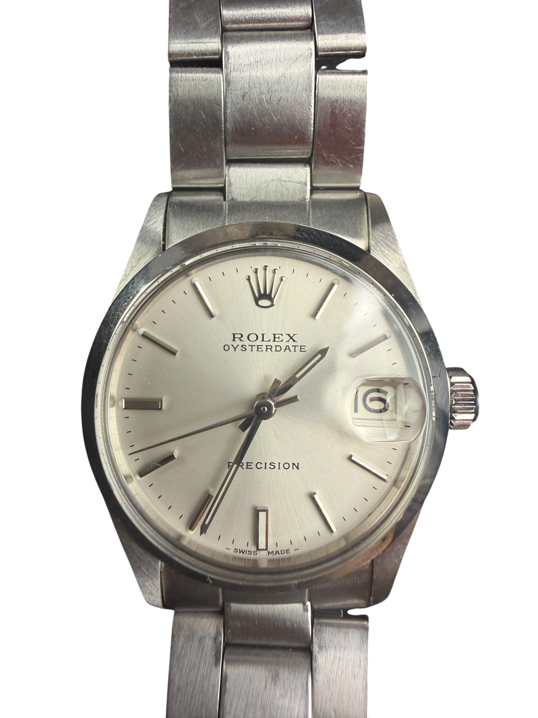 Rolex Oysterdate Precision Silver Stick Dial 1980