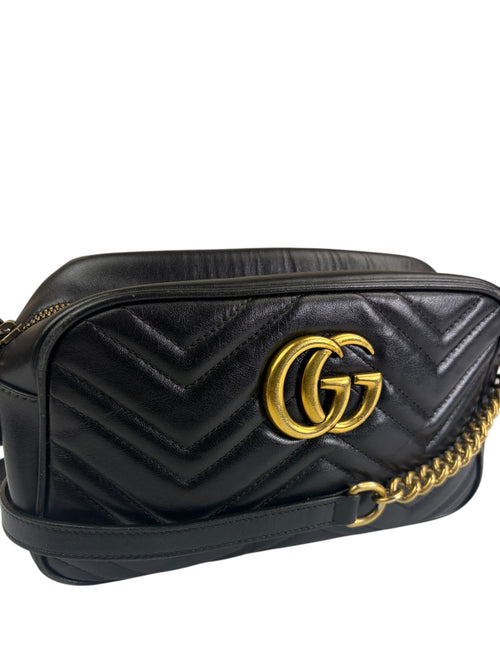 Gucci Black Leather Mormont Matelassè Camera Bag
