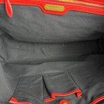 Polo Ralph Lauren Red Woven Leather Tote