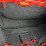 Polo Ralph Lauren Red Woven Leather Tote