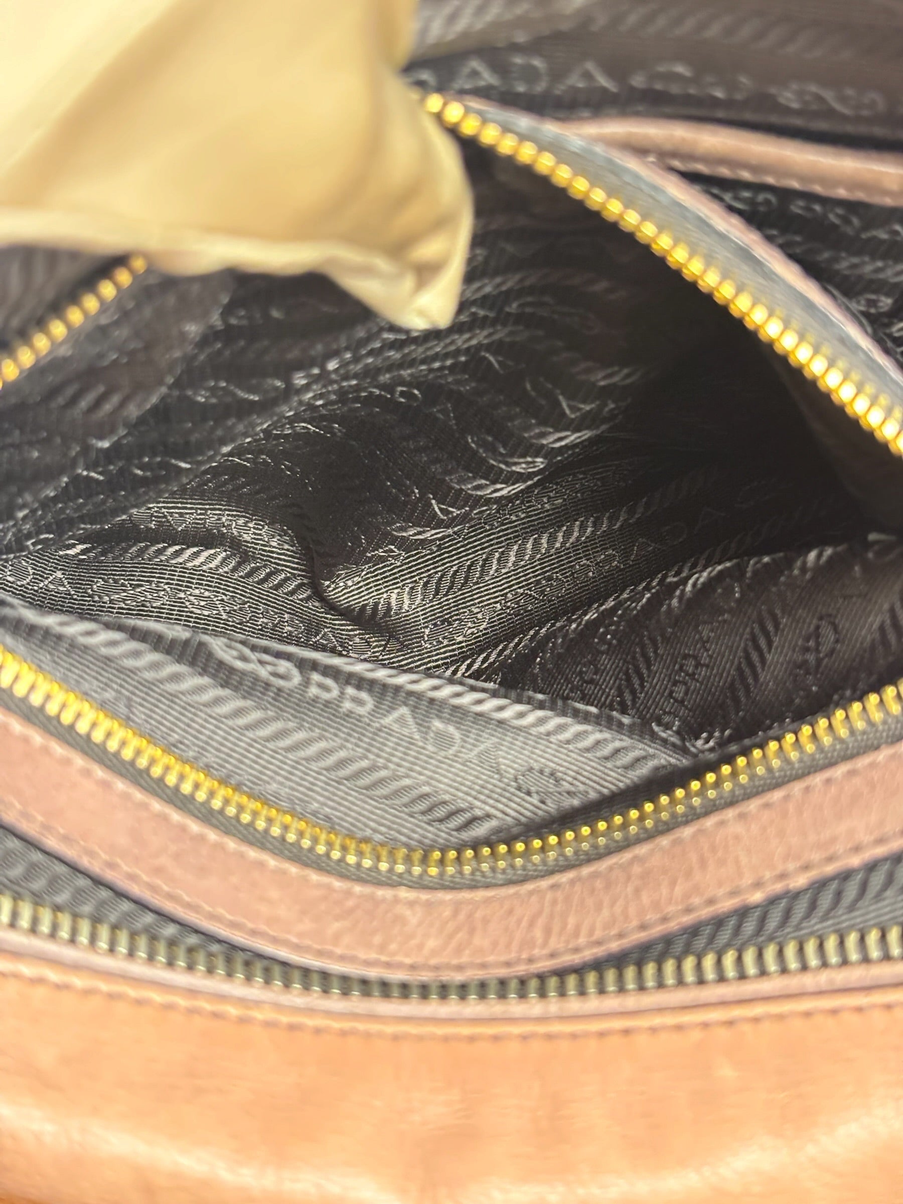 Prada Bicolor Cervo Ombre Leather Top Handle Bag