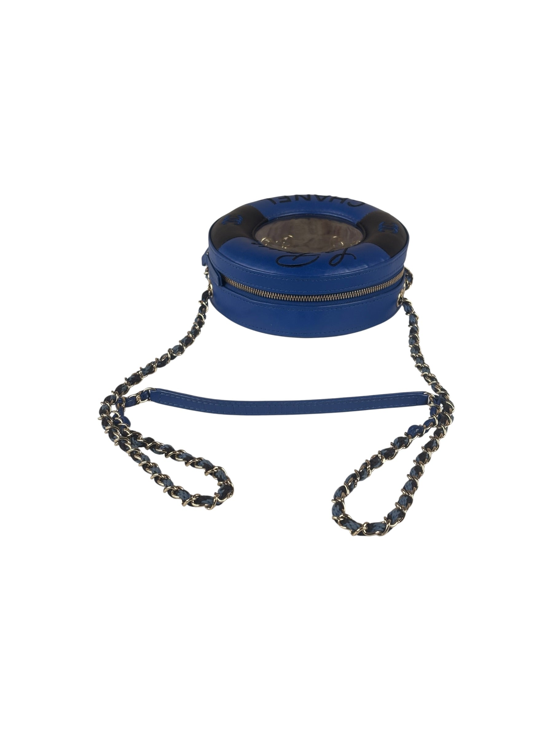 Chanel Limited Edition Lifesaver Round Crossbody Navy/Black 2017