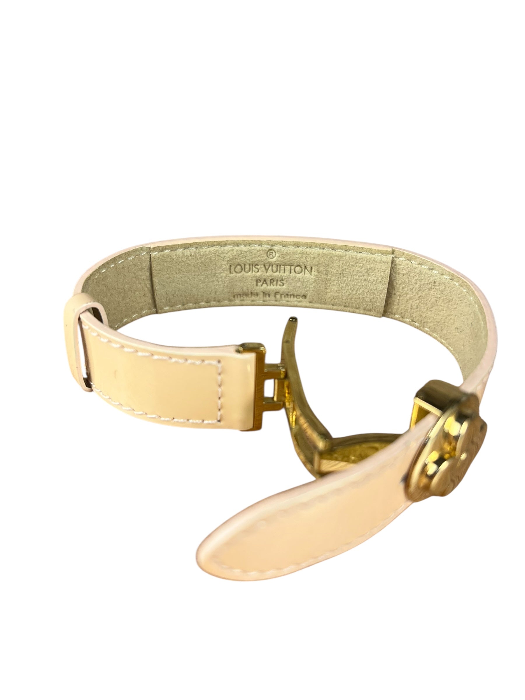 Louis Vuitton Monogram Vernis Logo Bracelet Yellow