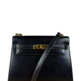 Hermes Black Mini Kelly 20 Box Calf 1991