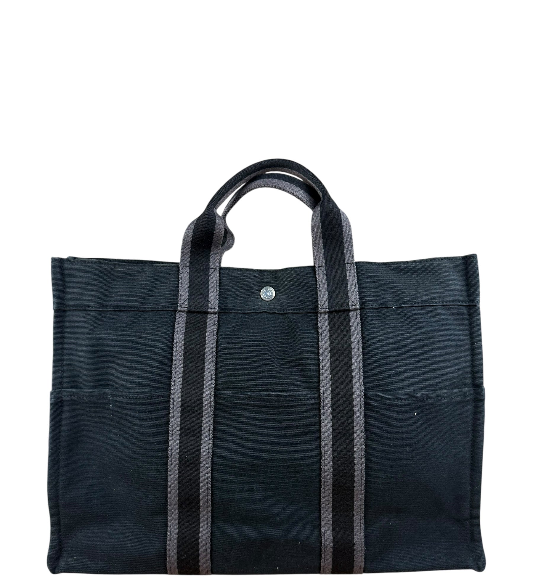 Hermes Fourre-Tout MM Canvas Black Tote