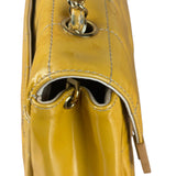 Chanel Yellow Patent Chocolate Bar Quilted CC Shoulder Bag 2002