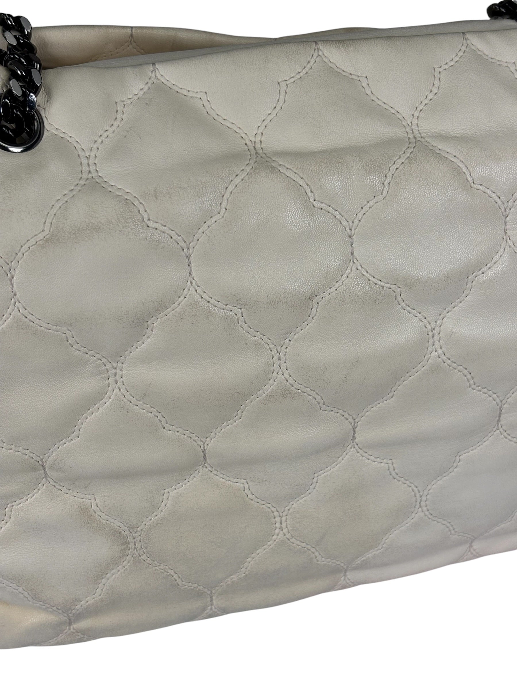 Chanel Beige Quilted Leather  Chain Shoulder Bag 2008