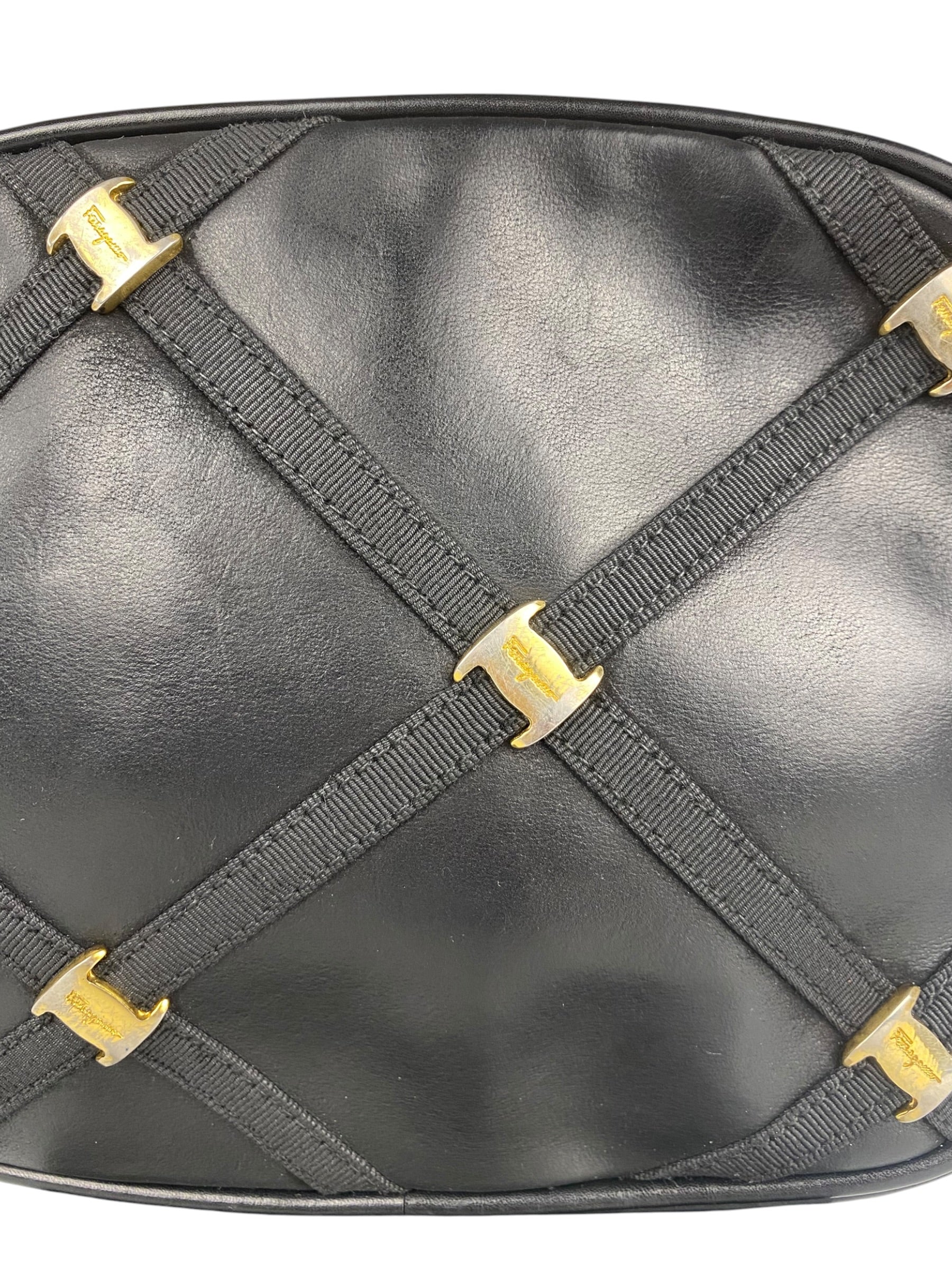 Ferragamo Black Leather Crossbody Bag