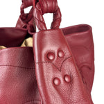 Bottega Veneta Red Leather Intrecciato Trim Hobo Bag