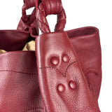 Bottega Veneta Red Leather Intrecciato Trim Hobo Bag