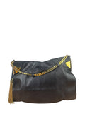 Gucci Black Leather 1970 Chain Hobo Bag