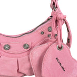 Balenciaga Pink Denim Le Cagole Shoulder Bag