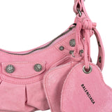 Balenciaga Pink Denim Le Cagole Shoulder Bag