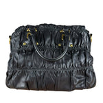Prada Nappa Leather Ruffle Hobo Shoulder Bag