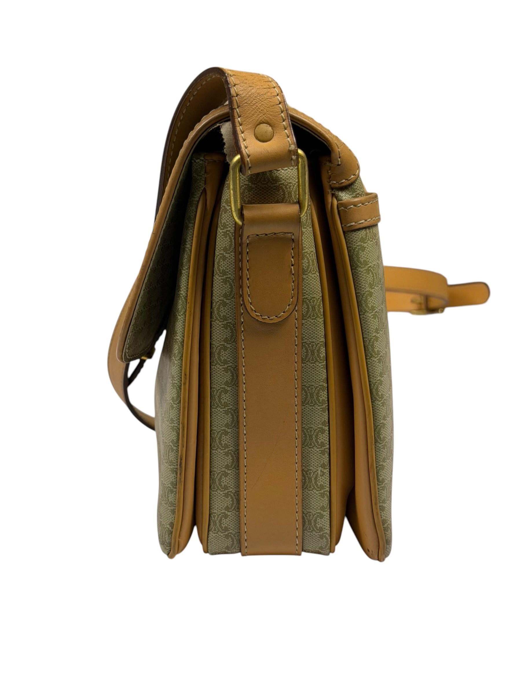 Celine Vintage Macadam Coated Canvas Crossbody Bag
