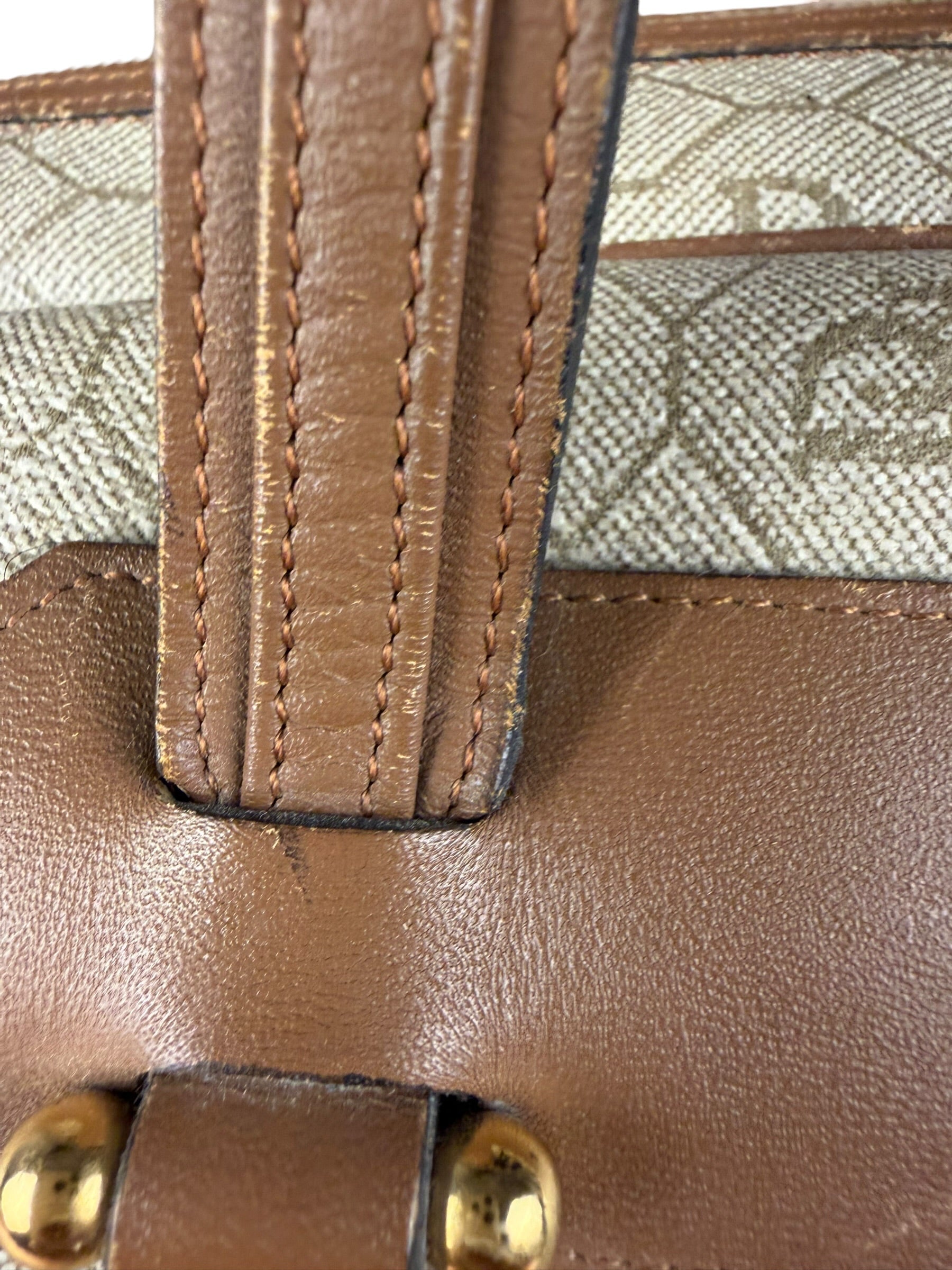 Christian Dior Vintage Beige Honeycomb Boston Bag