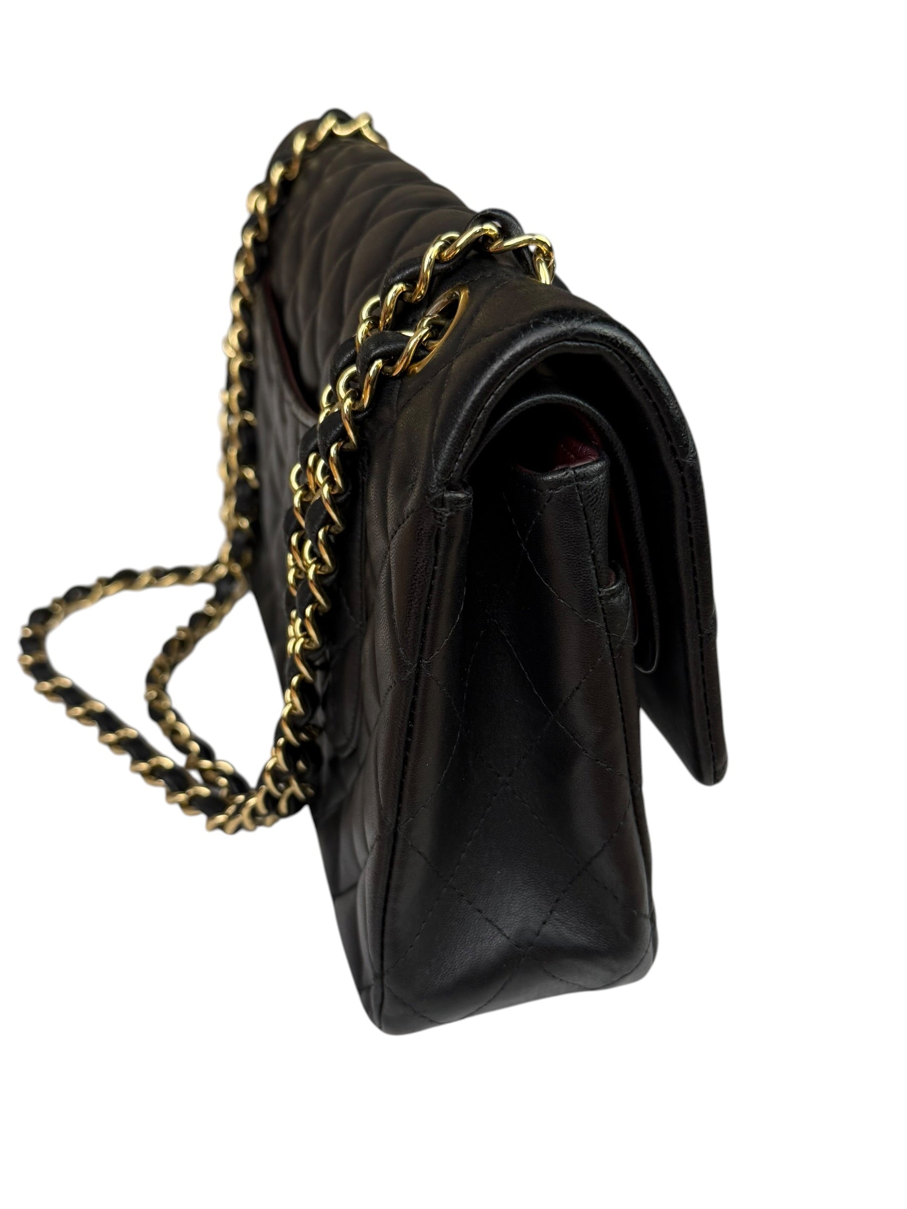 Chanel Black Quilted Leather Classic Medium Double Flap Bag 2014