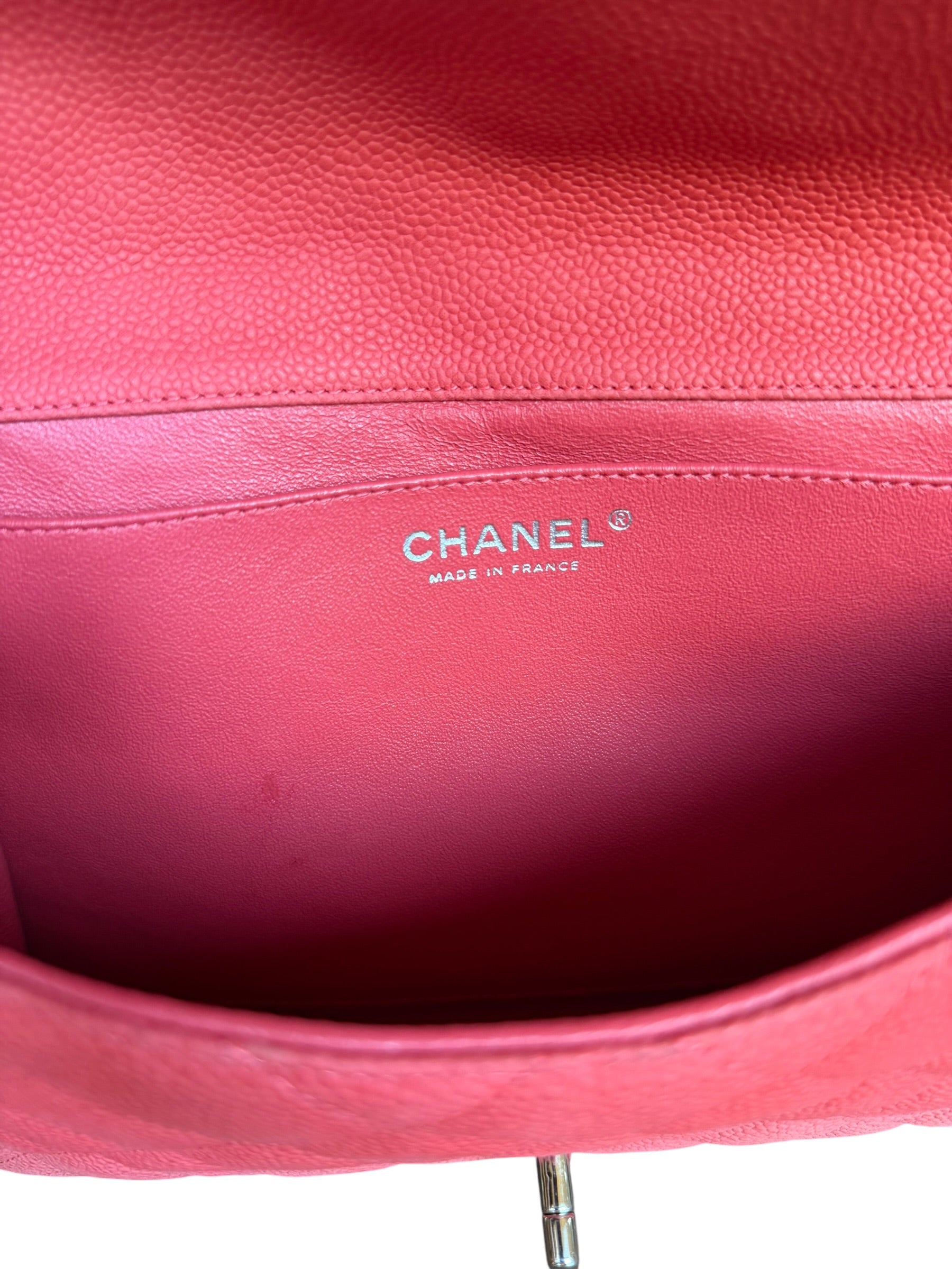 Chanel Coral Pink Matte Quilted Caviar Flap Shoulder Bag 2012