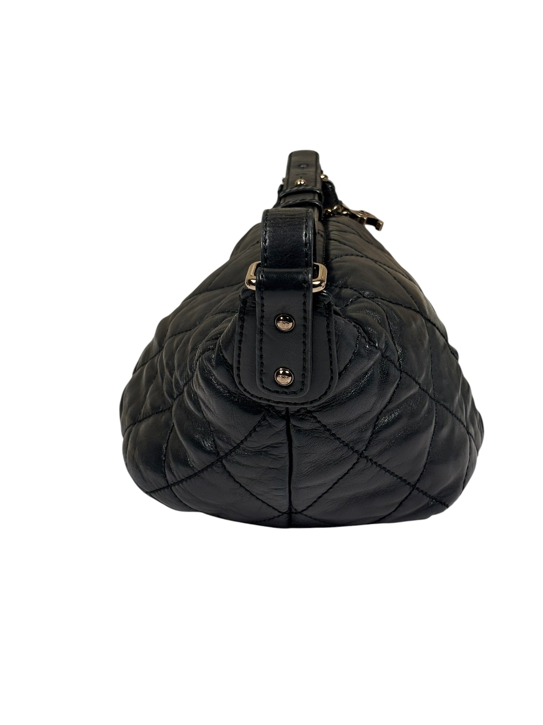 Chanel Black Quilted Lambskin Cloudy Bundle Hobo 2005