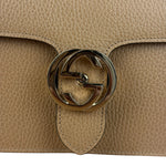 Gucci Beige Leather Medium GG Dollar Chain Shoulder Bag