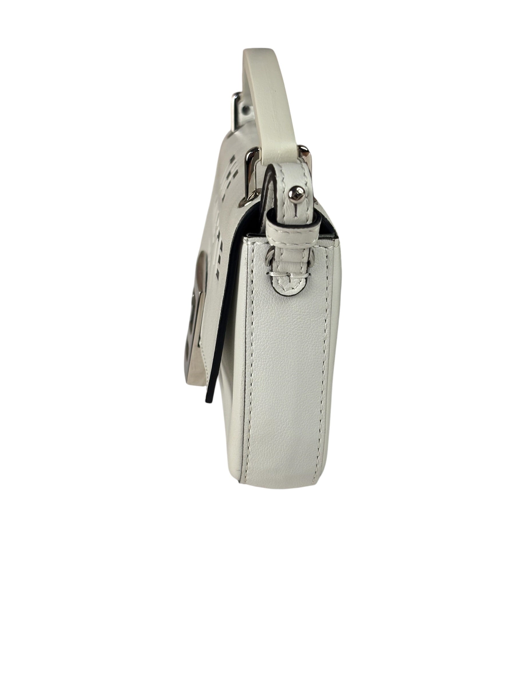 Fendi x Marc Jacobs White Leather Mini Baguette