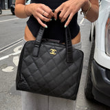 Chanel Black Leather Wild Stitch Tote Bag 2002