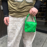 Bottega Veneta Small Green Intrecciato Cassette Camera Bag