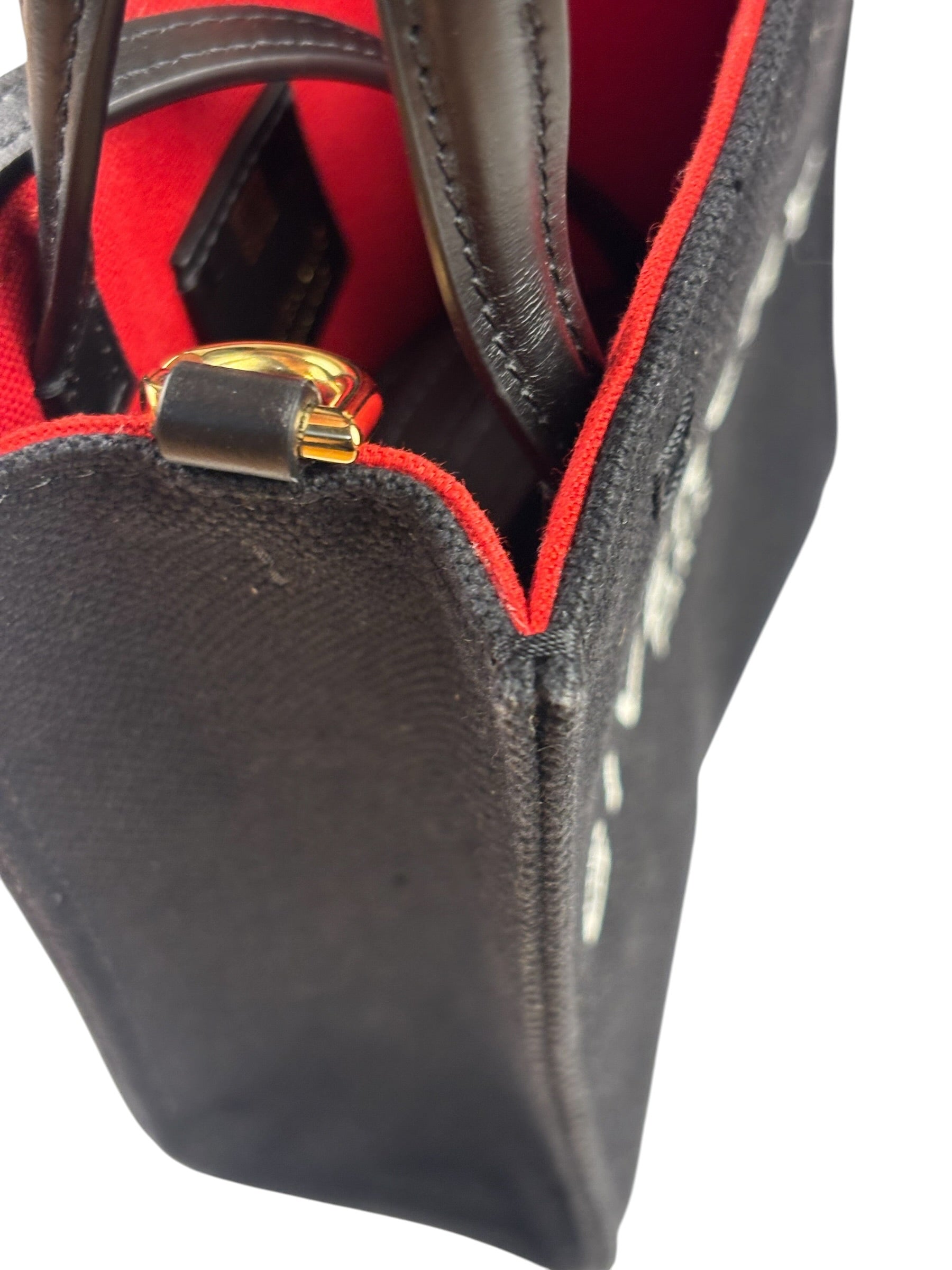 Givenchy Black Leather Trim Mini Logo Printed Tote