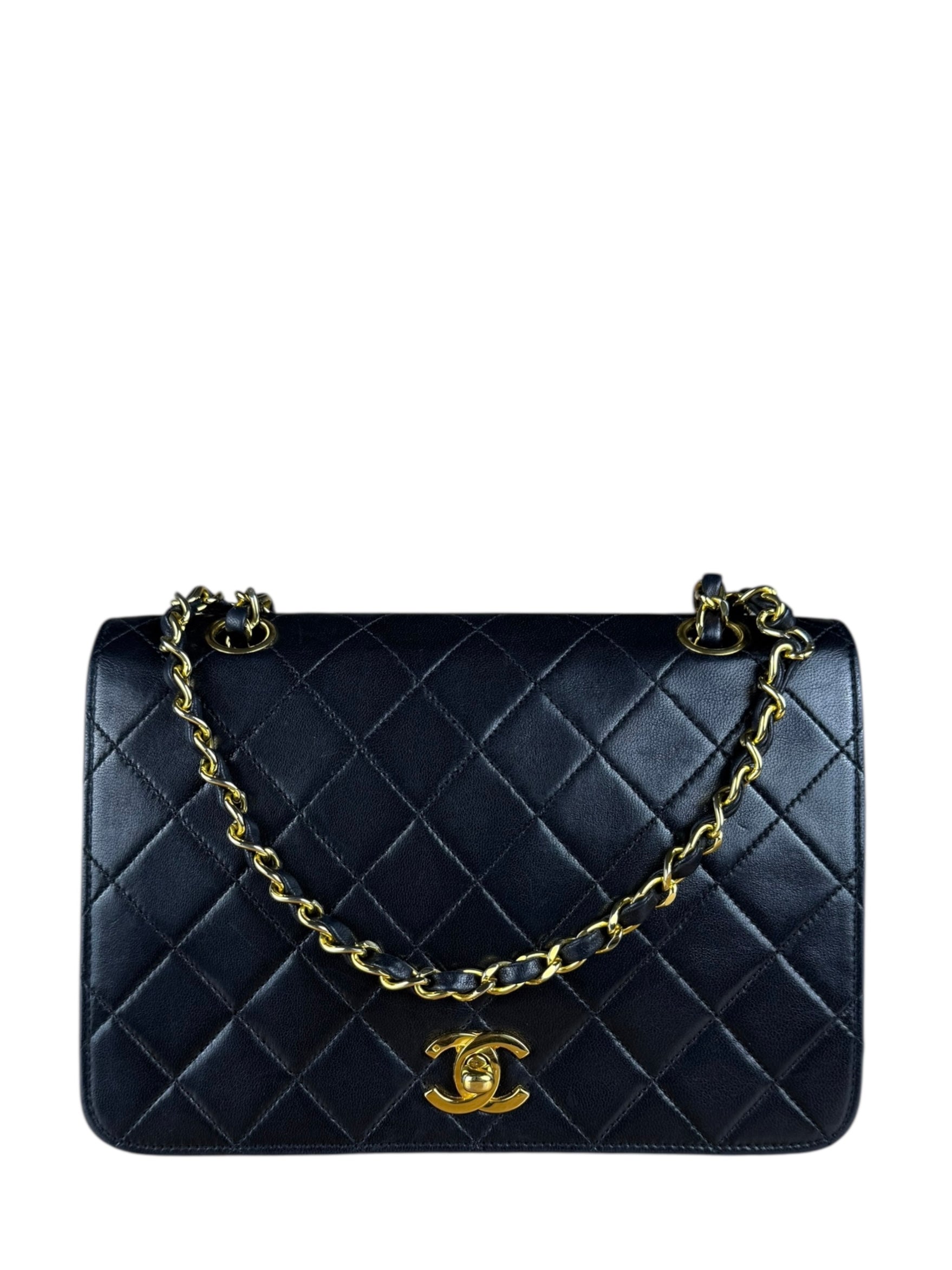 Chanel Black Quilted Single Flap Bag 1988