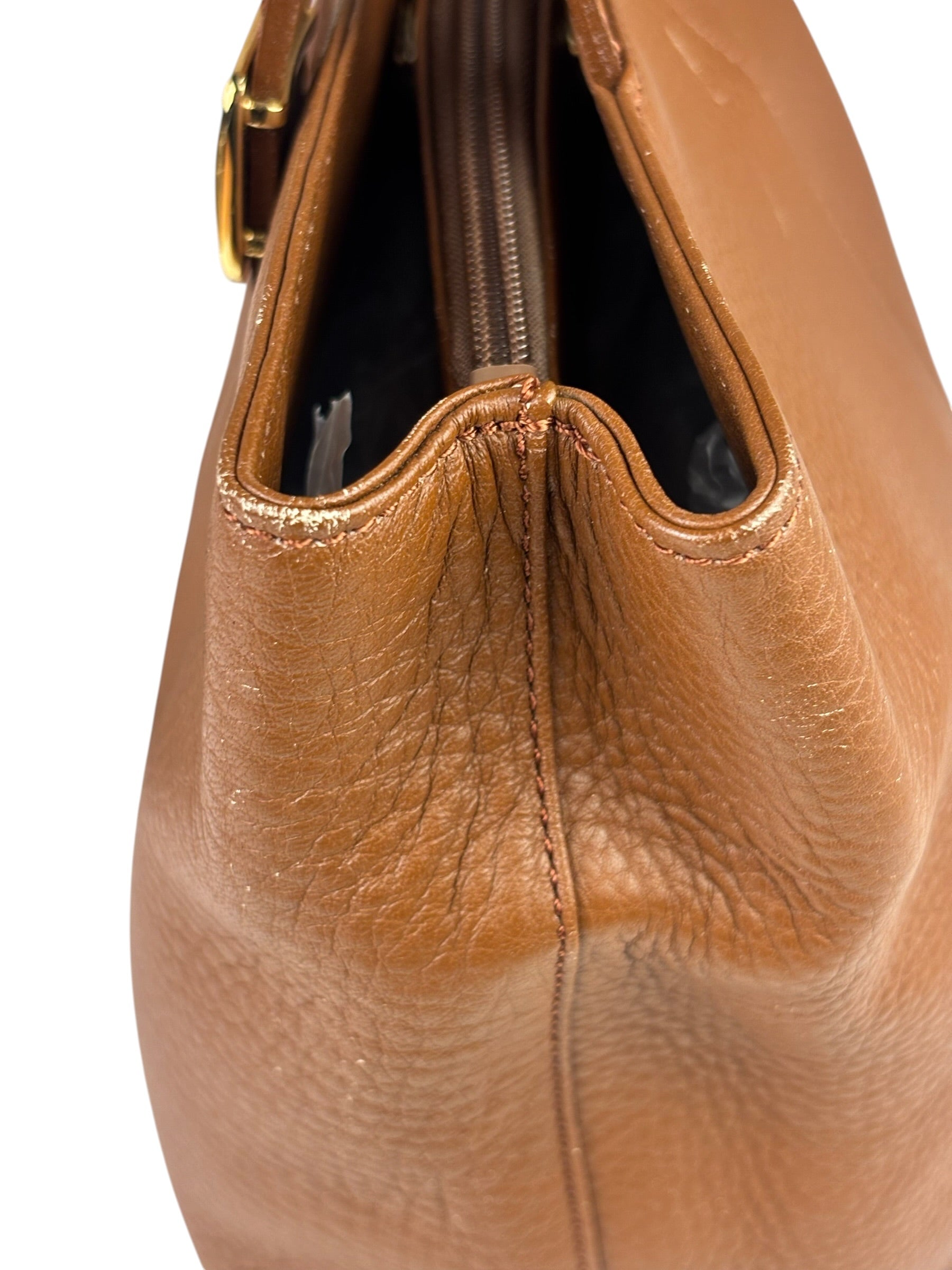 Burberry Vintage Tan Brown Leather Chestnut Shoulder Bag