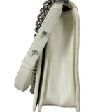 Chanel White Brushed Leather L Boy Bag 2012