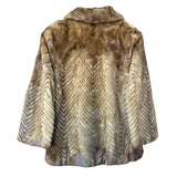 Vintage Brown Chevron Mink Fur Coat