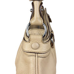 Salvatore Ferragamo Beige Gancini Buckle Shoulder Bag
