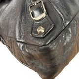 Balenciaga Black Leather Moto City Two-Way Bag