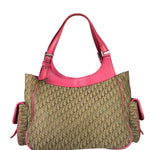 Christian Dior Vintage Pink Leather Trim Diorssimo Street Chic Shoulder Bag