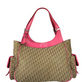 Christian Dior Vintage Pink Leather Trim Diorssimo Street Chic Shoulder Bag