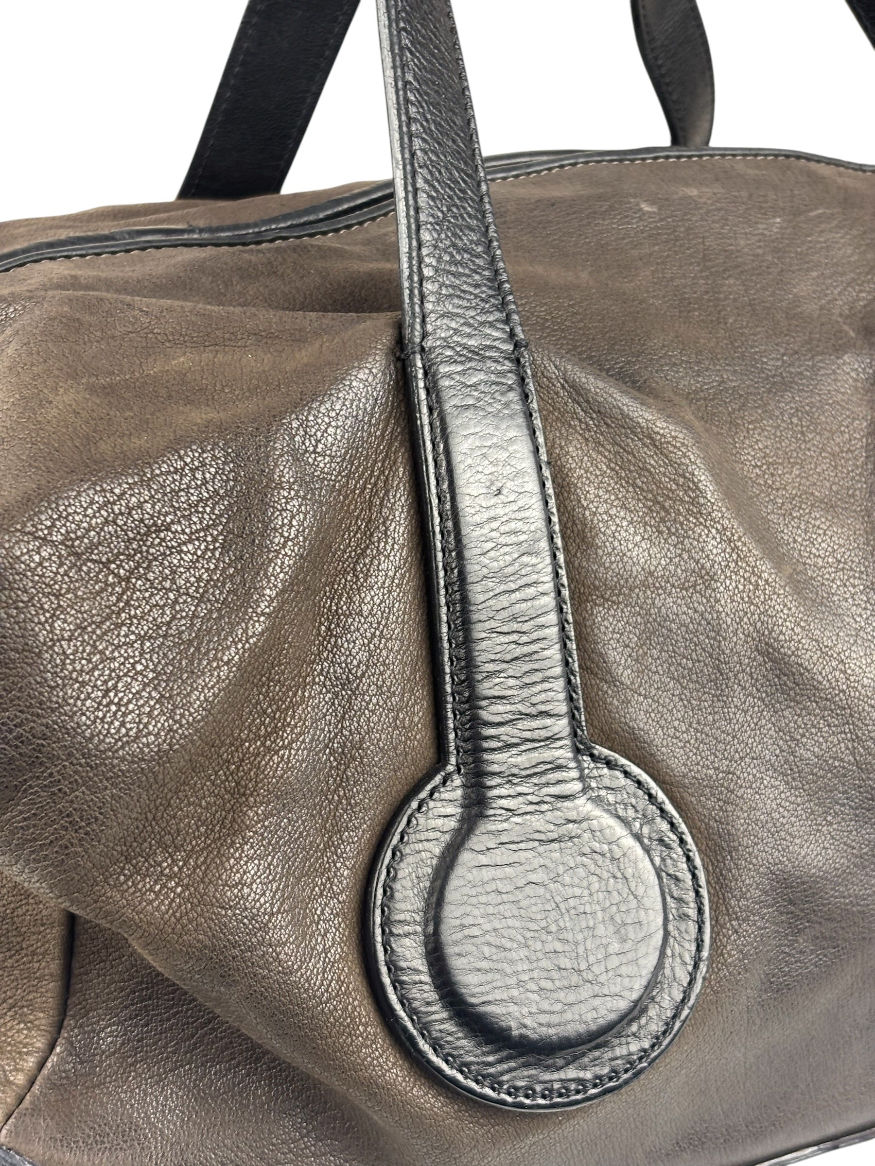 Celine Brown/Black Leather Bowling Bag