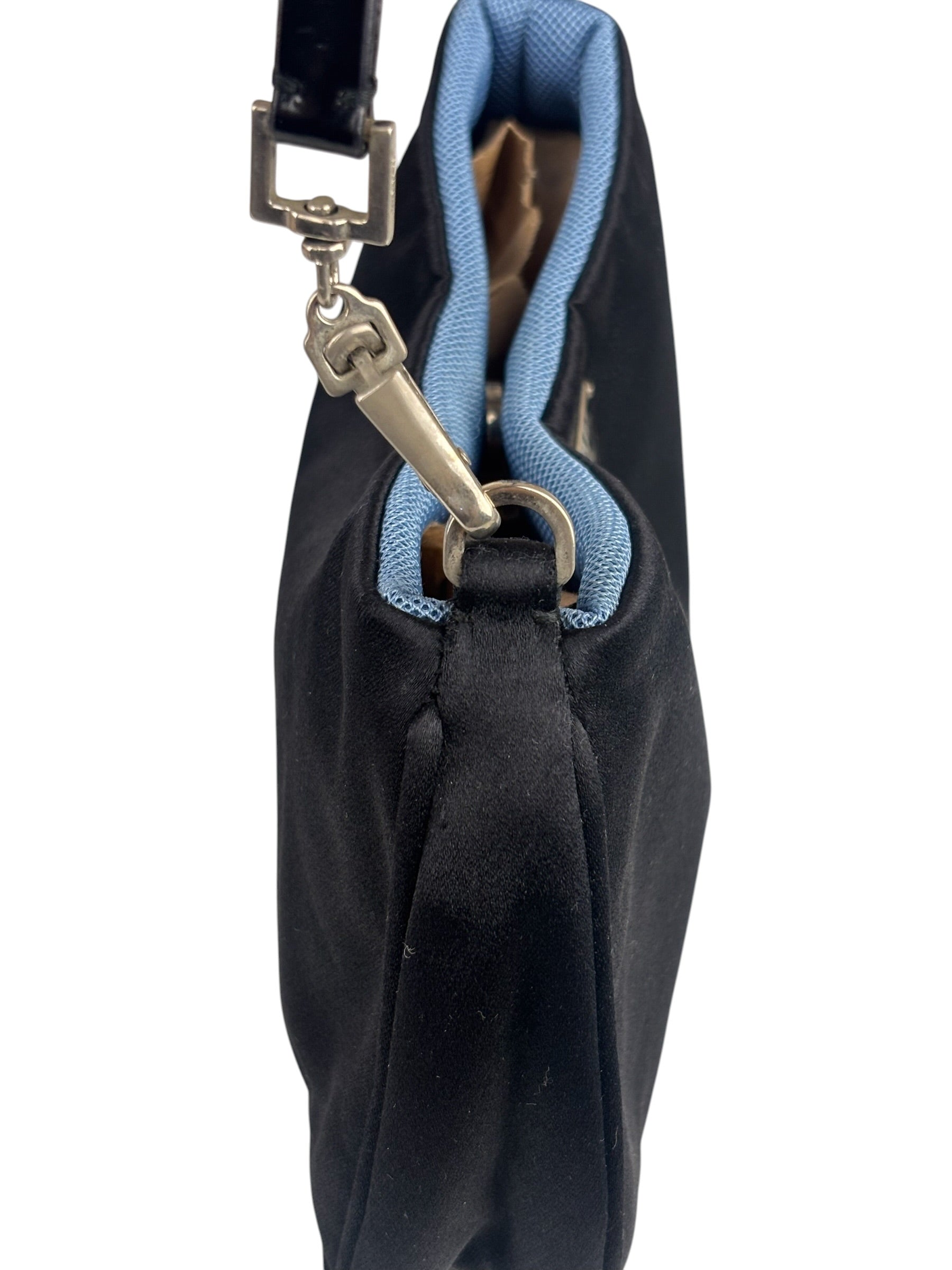 Prada Vintage Satin Black Pochette