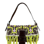 Fendi Canvas Baguette Dark Brown Beaded